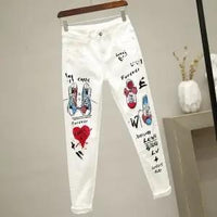 Summer of Dreams: Women's White Graffiti Skinny Jeans – Black MadonnaHP